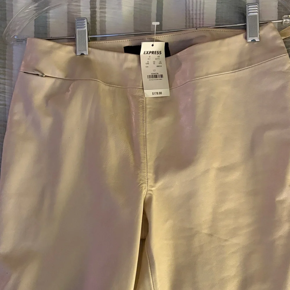 Express Women’s Leather Pants in Beige - Picture 2 of 4